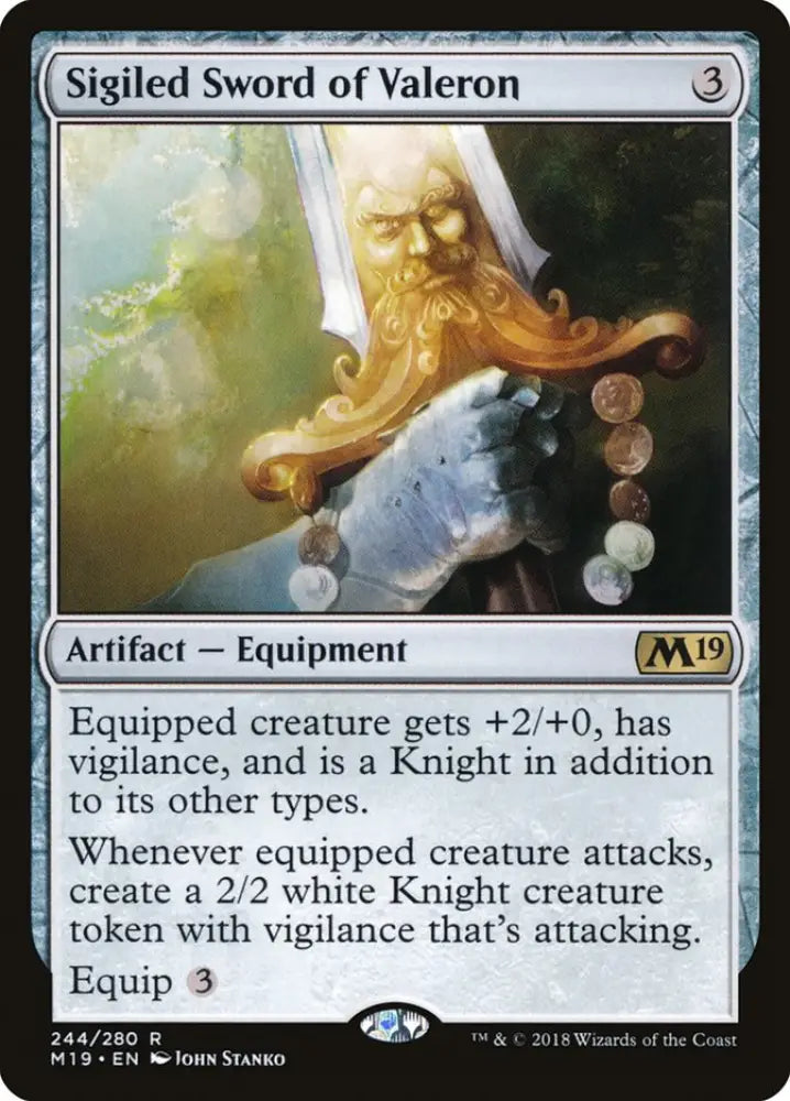 Sigiled Sword of Valeron [Core Set 2019] - MTG Single