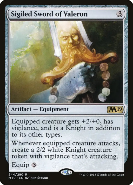 Sigiled Sword of Valeron [Core Set 2019] - MTG Single