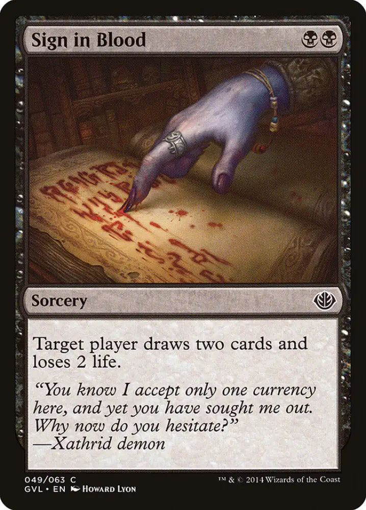 Sign in Blood (Garruk vs. Liliana) [Duel Decks Anthology] - MTG Single