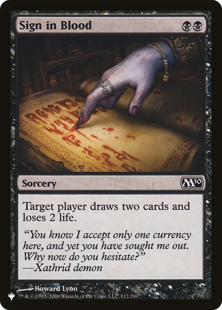 Sign in Blood (M10) [The List] - MTG Single