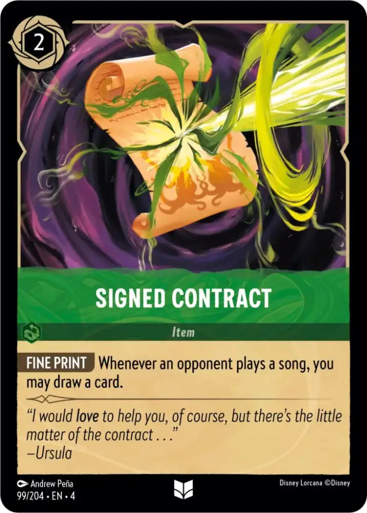 Signed Contract (99/204) [Ursula’s Return] - Lorcana Single