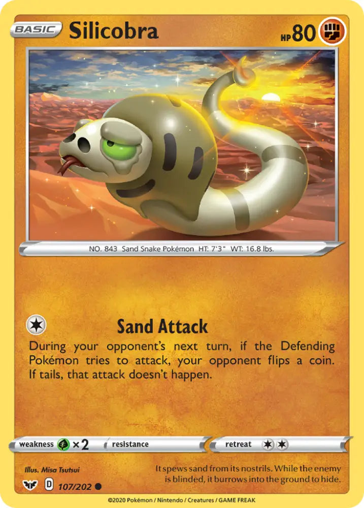 Silicobra (107/202) [Sword & Shield: Base Set] - Pokemon Single