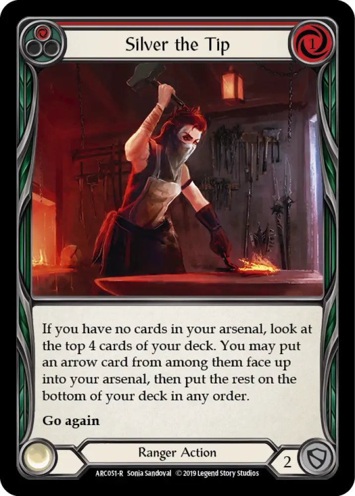 Silver the Tip (Red) [Arcane Rising 1st Edition] 1st Edition Rainbow Foil - Flesh And Blood Single