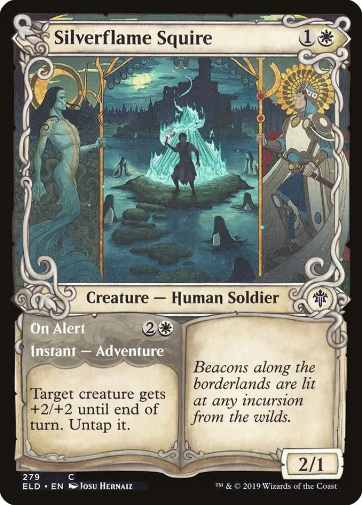 Silverflame Squire // On Alert (Showcase) [Throne of Eldraine] - MTG Single