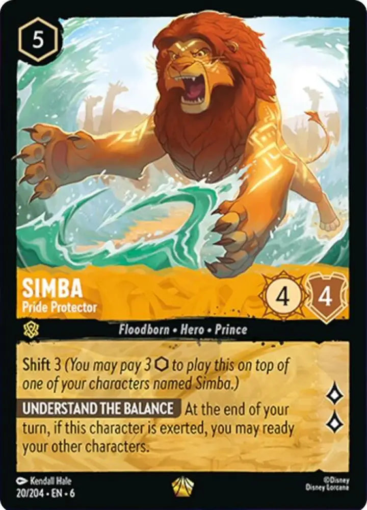 Simba - Pride Protector (20/204) [Azurite Sea] - Lorcana Single