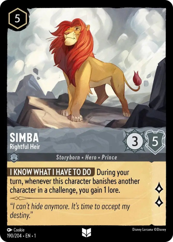 Simba - Rightful Heir (190/204) [The First Chapter] - Lorcana Single