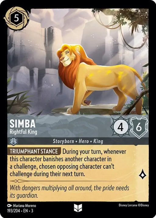 Simba - Rightful King (193/204) [Into the Inklands] - Lorcana Single