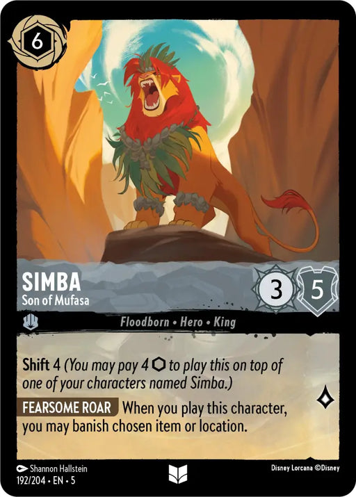 Simba - Son of Mufasa (192/204) [Shimmering Skies] - Lorcana Single