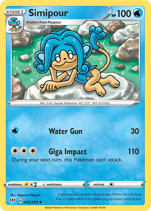 Simipour (042/189) [Sword & Shield: Darkness Ablaze] - Pokemon Single