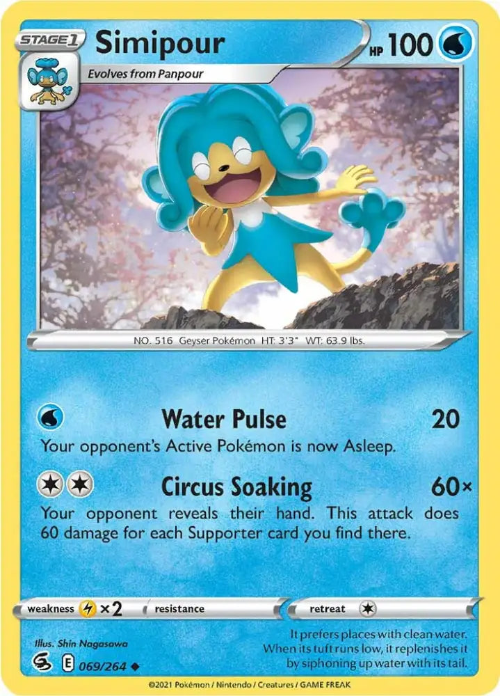 Simipour (069/264) [Sword & Shield: Fusion Strike] - Pokemon Single