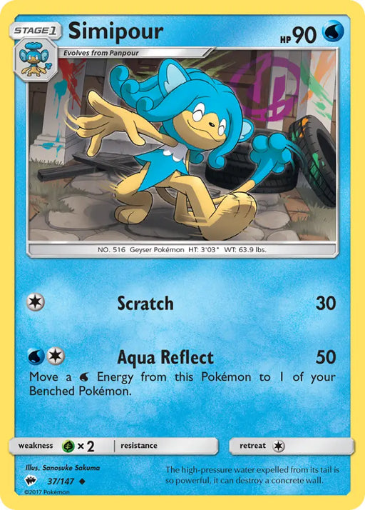 Simipour (37/147) [Sun & Moon: Burning Shadows] - Pokemon Single