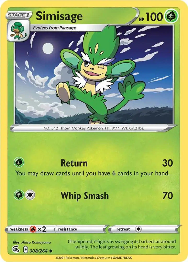 Simisage (008/264) [Sword & Shield: Fusion Strike] - Pokemon Single