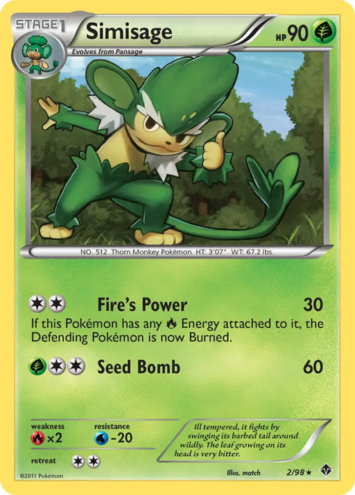Simisage (2/98) [Black & White: Emerging Powers] - Pokemon Single