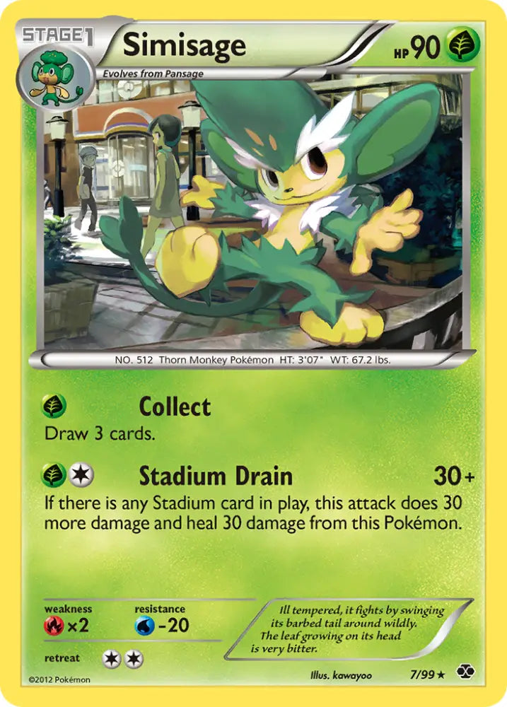 Simisage (7/99) [Black & White: Next Destinies] - Pokemon Single