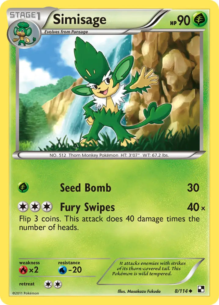 Simisage (8/114) [Black & White: Base Set] - Pokemon Single