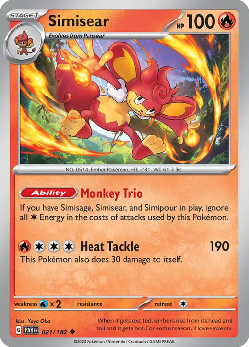 Simisear (021/182) [Scarlet & Violet: Paradox Rift] - Pokemon Single
