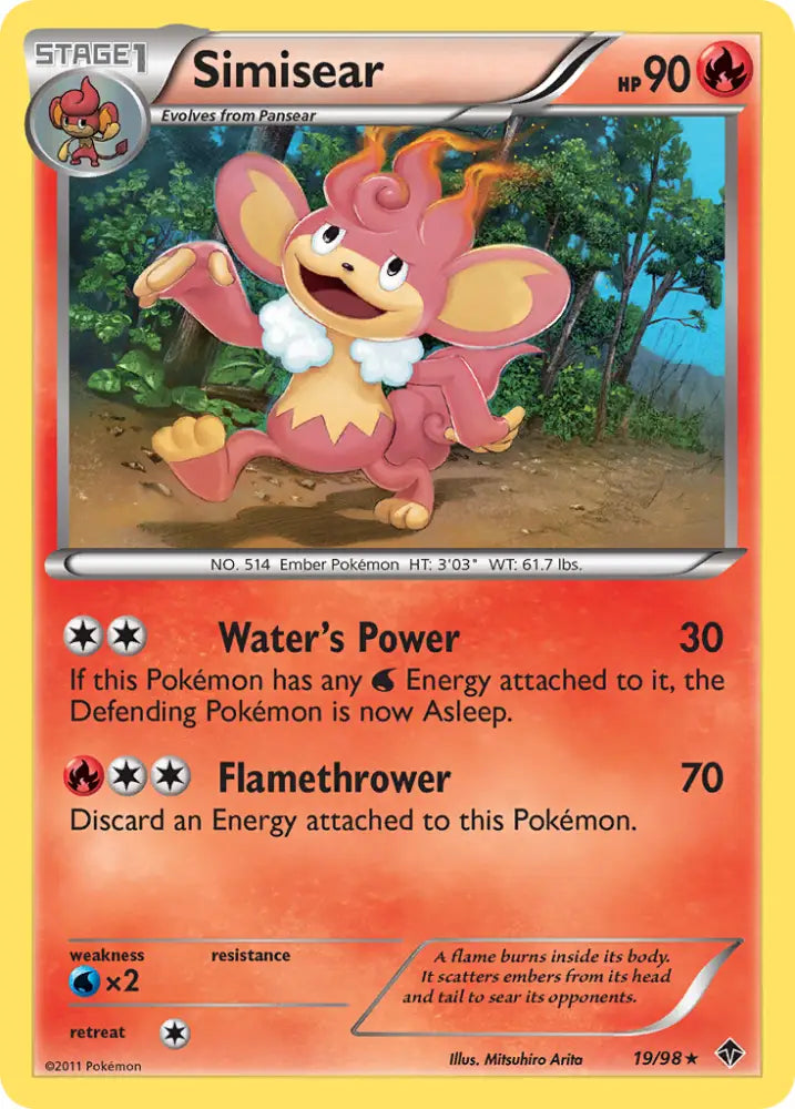 Simisear (19/98) [Black & White: Emerging Powers] - Pokemon Single