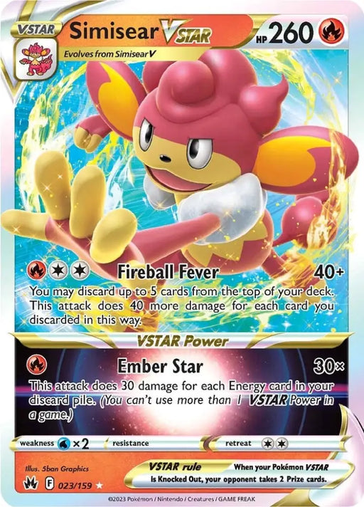 Simisear VSTAR (023/159) [Sword & Shield: Crown Zenith] - Pokemon Single