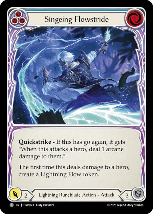 Singeing Flowstride (Blue) (OMN073) [Omens of the Third Age]