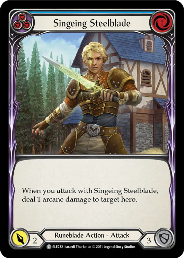 Singeing Steelblade (Blue) [Tales of Aria 1st Edition] 1st Edition Normal - Flesh And Blood Single