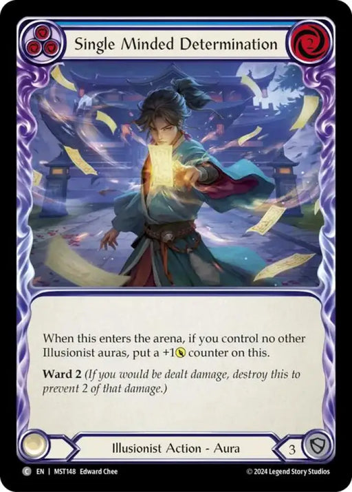Single Minded Determination (Blue) [Part the Mistveil] Rainbow Foil - Flesh And Blood Single