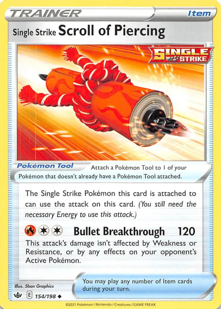 Single Strike Scroll of Piercing (154/198) [Sword & Shield: Chilling Reign] - Pokemon Single