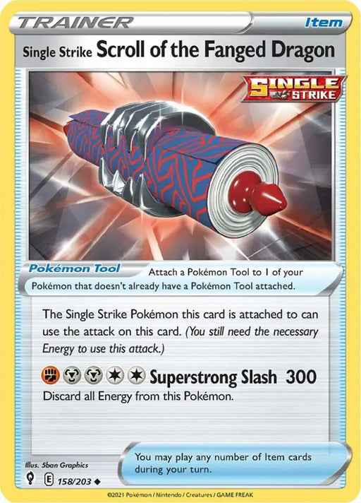Single Strike Scroll of the Fanged Dragon (158/203) [Sword & Shield: Evolving Skies] - Pokemon Single