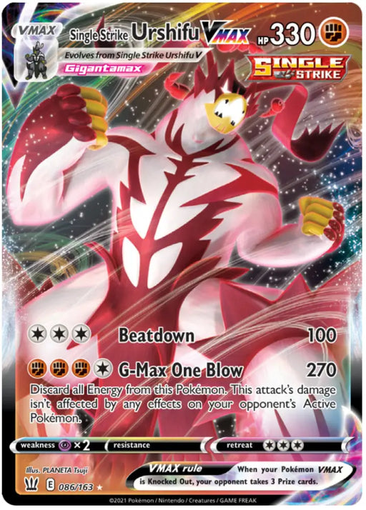 Single Strike Urshifu VMAX (086/163) [Sword & Shield: Battle Styles] - Pokemon Single