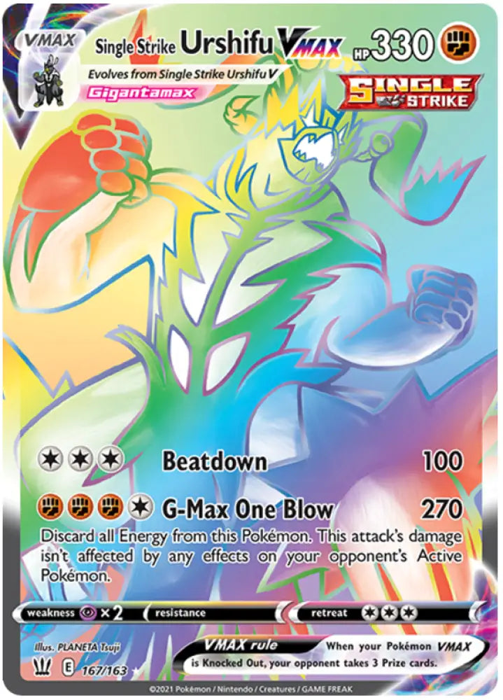 Single Strike Urshifu VMAX (167/163) [Sword & Shield: Battle Styles] - Pokemon Single