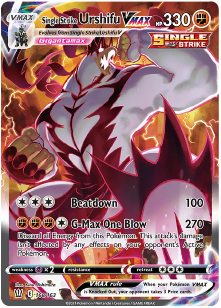 Single Strike Urshifu VMAX (168/163) [Sword & Shield: Battle Styles] - Pokemon Single