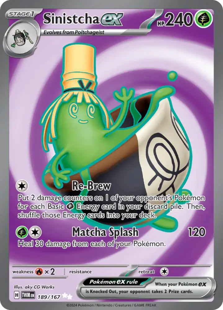 Sinistcha ex (189/167) [Scarlet & Violet: Twilight Masquerade] - Pokemon Single