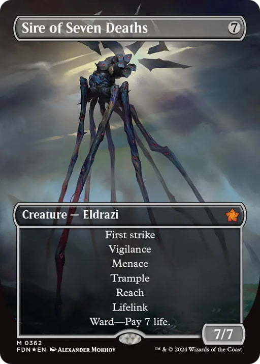 Sire of Seven Deaths (Borderless) (Mana Foil) [Foundations] - MTG Single