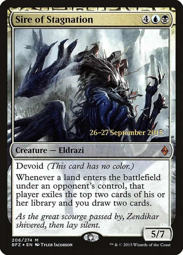 Sire of Stagnation [Battle for Zendikar Prerelease Promos] - MTG Single