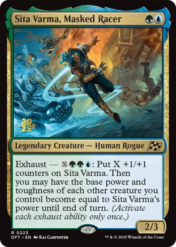 Sita Varma Masked Racer [Aetherdrift Prerelease Promos] - MTG Single