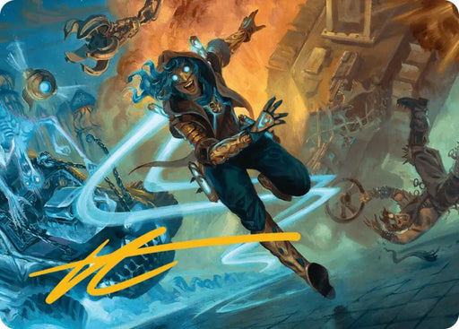 Sita Varma Masked Racer Art Card (Gold-Stamped Signature) [Aetherdrift Art Series] - MTG Single