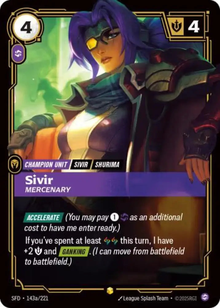 Sivir - Mercenary (Alternate Art) (143a/221) [Spiritforged]