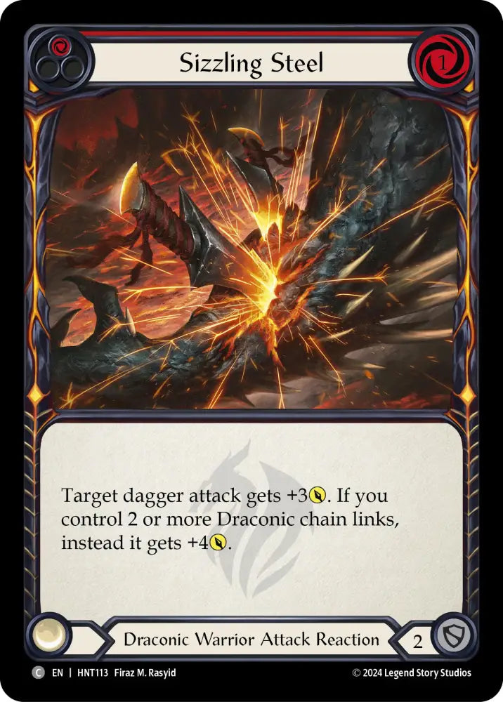 Sizzling Steel (Red) [The Hunted] Rainbow Foil - Flesh And Blood Single