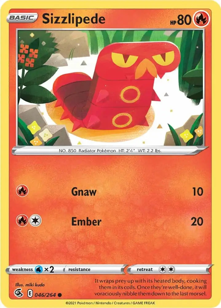 Sizzlipede (046/264) [Sword & Shield: Fusion Strike] - Pokemon Single