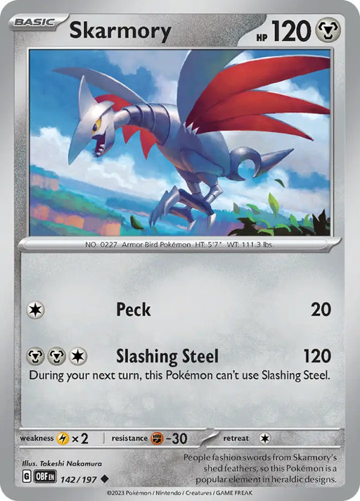 Skarmory (142/197) [Scarlet & Violet: Obsidian Flames] - Pokemon Single