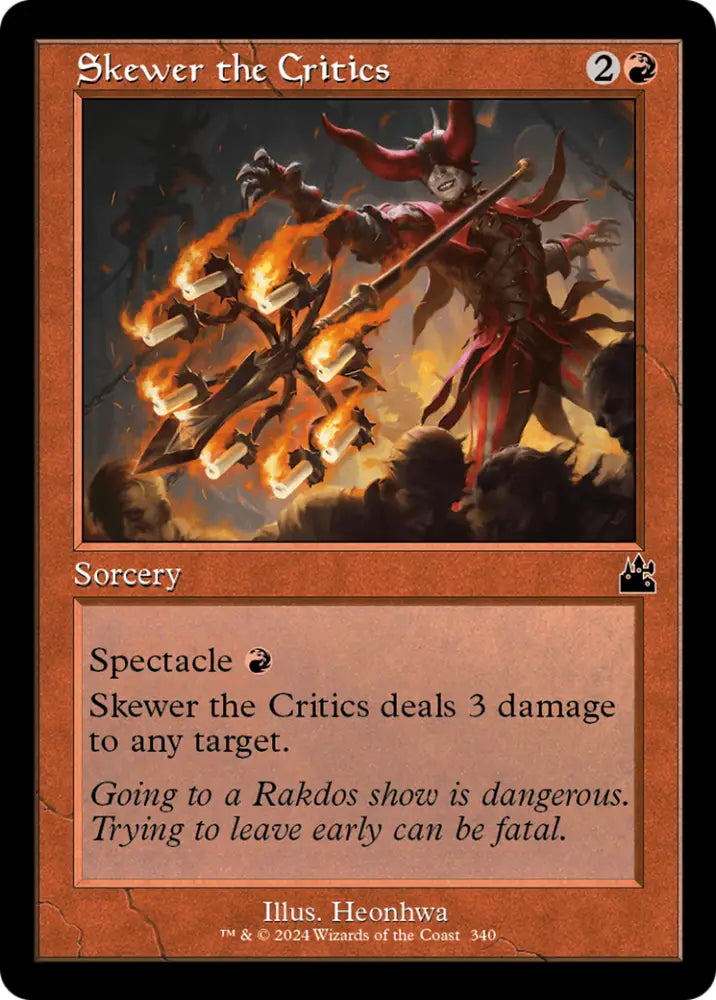 Skewer the Critics (Retro Frame) [Ravnica Remastered] - MTG Single