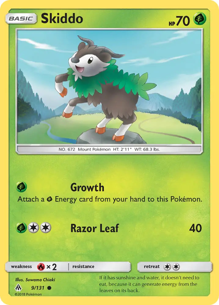 Skiddo (9/131) [Sun & Moon: Forbidden Light] - Pokemon Single