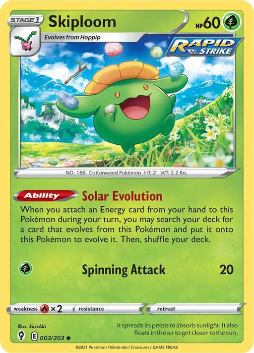 Skiploom (003/203) [Sword & Shield: Evolving Skies] - Pokemon Single