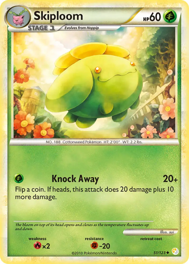 Skiploom (51/123) [HeartGold & SoulSilver: Base Set] - Pokemon Single