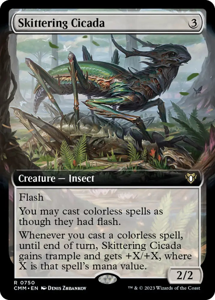 Skittering Cicada (Extended Art) [Commander Masters] - MTG Single