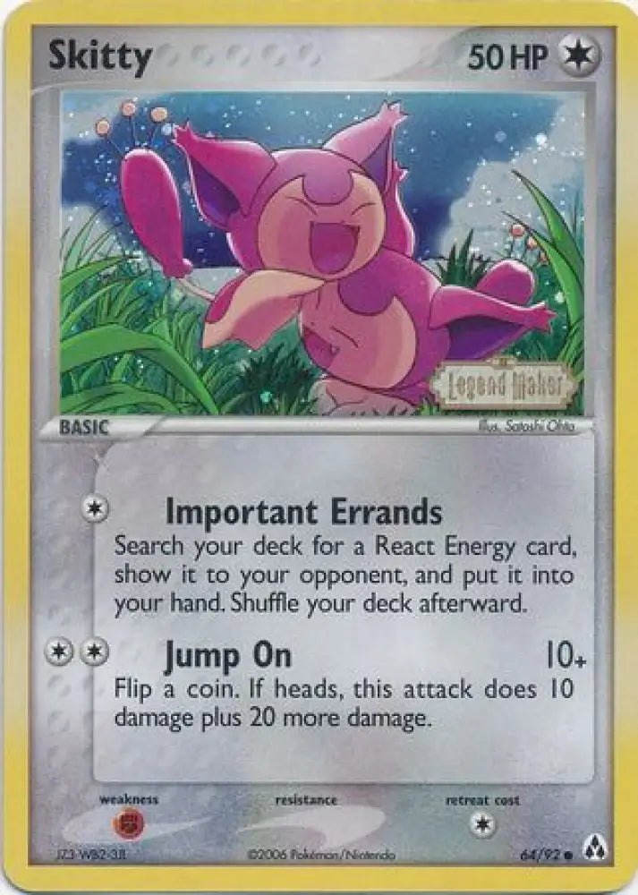 Skitty (64/92) (Stamped) [EX: Legend Maker] - Pokemon Single