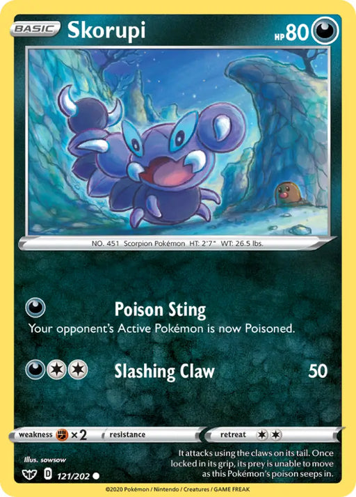 Skorupi (121/202) [Sword & Shield: Base Set] - Pokemon Single