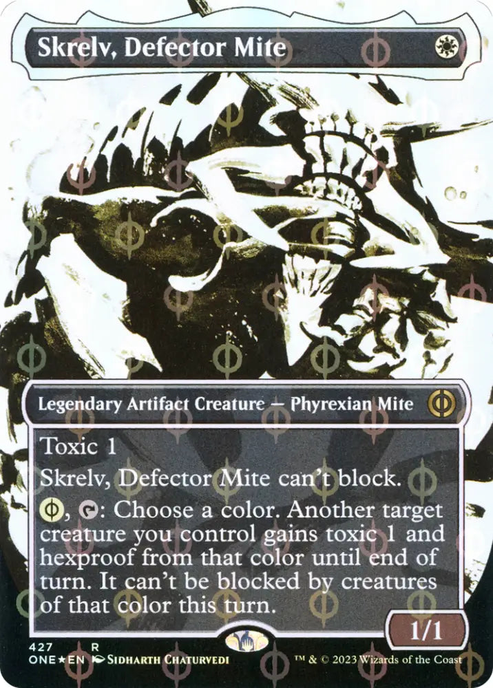 Skrelv Defector Mite (Borderless Ichor Step-and-Compleat Foil) [Phyrexia: All Will Be One] - MTG Single