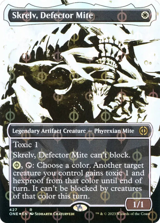 Skrelv Defector Mite (Borderless Ichor Step-and-Compleat Foil) [Phyrexia: All Will Be One] - MTG Single