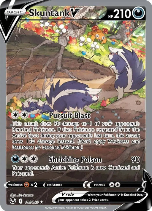 Skuntank V (181/195) [Sword & Shield: Silver Tempest] - Pokemon Single