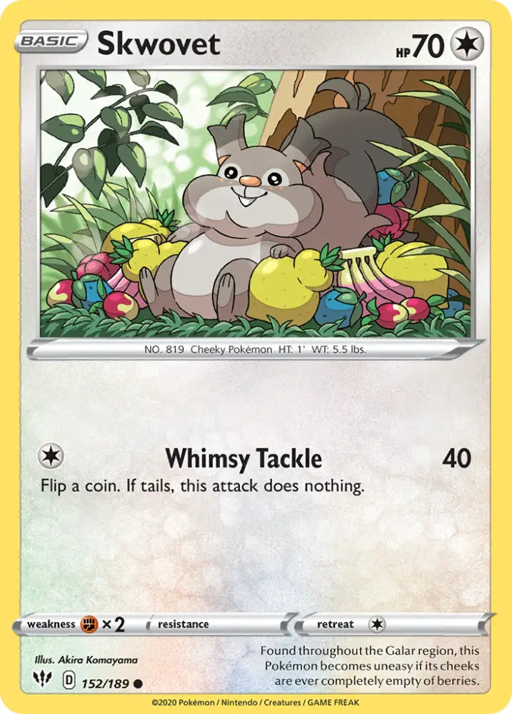 Skwovet (152/189) [Sword & Shield: Darkness Ablaze] - Pokemon Single